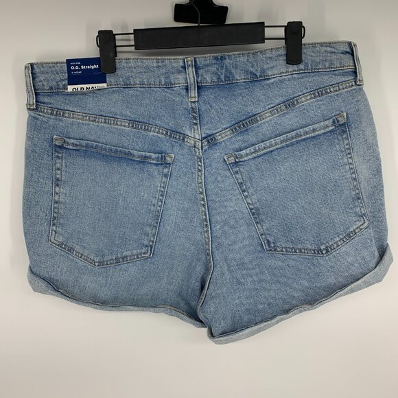 Old Navy Denim Shorts High Rise OG Straight Blue Cuffed NWT - Picture 8 of 11
